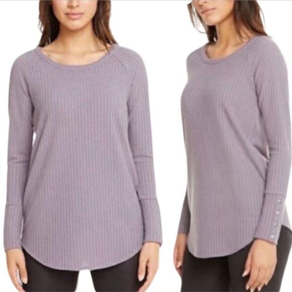 Chaser Waffle Knit Long Sleeve Top Purple - Picture 1 of 7